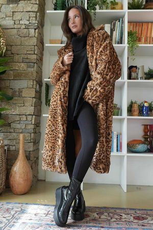 Mara Roar Luxury Faux Fur Long Coat /40
