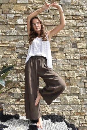 Mimi Pillow Cotton Quirky Pant Chocolate