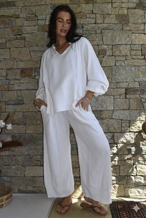 Mimi Pillow Cotton Quirky Pant White