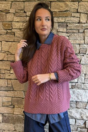 Murray Cable Knit Jumper Indian Pink