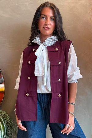Napoleon Scuba Waistcoat Aubergine