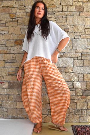 Nonni Gingham 7/8 Barrel Pant Carrot