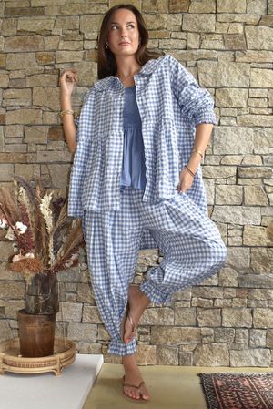 Nonni Gingham Bloomer Pant Denim