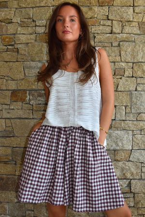 Nonni Gingham City Short Aubergine