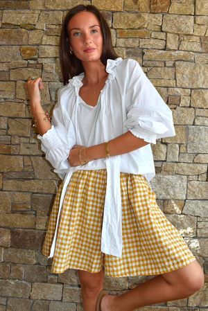Nonni Gingham City Short Mustard