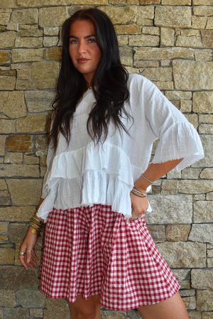 Nonni Gingham City Short Sangria