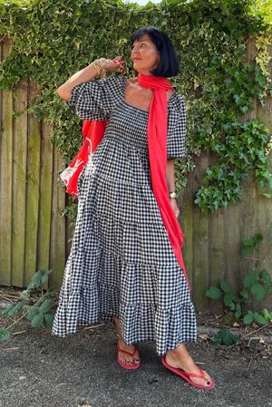 Nonni Gingham Darling Dress Black