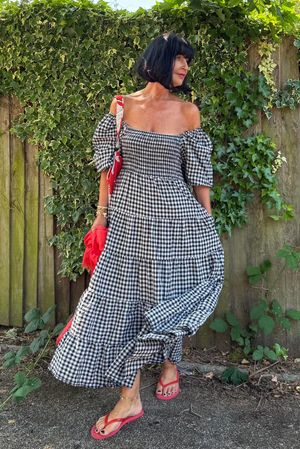 Nonni Gingham Darling Dress Black