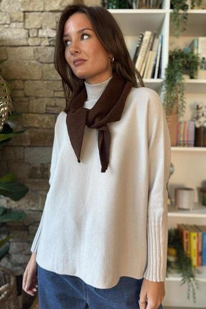 Nora Triangle Knit Scarf Chocolate Marl