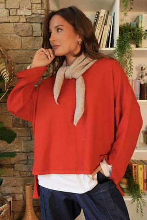 Nora Triangle Knit Scarf Mocha Marl