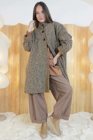 Norbury Funnel Trapeze Coat Chocolate 