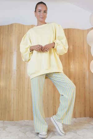 Nova Puff Sleeve Sweatshirt Soft Lemonade /10=