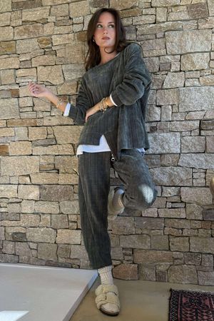 Nuk Stretch Velour Zip Sweatshirt Khaki /11=