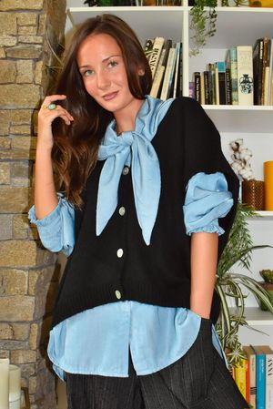 Oliver Knit Waistcoat Black
