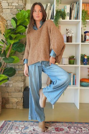 Original Boucle Sloppy Joe Knit Camel /20=