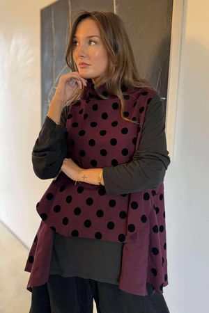 Oscar Tank Polkadot Burgundy