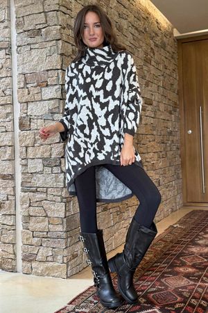 Oslo Animal Dip Back Knit Graphite