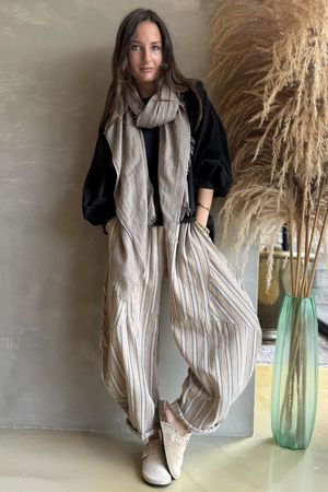 Padstow Stripe Classic Barrel Pant Earth - 