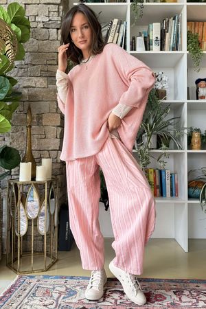 Padstow Stripe Classic Barrel Pant Shrimp