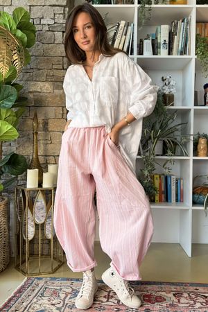 Padstow Stripe Classic Barrel Pant Sugar