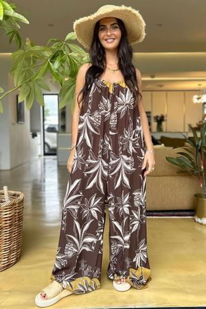 Palm Of Sun Jumpsuit Chocolate