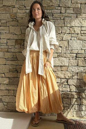 Paloma Bubble Hem Midi Skirt Tuscan Sun