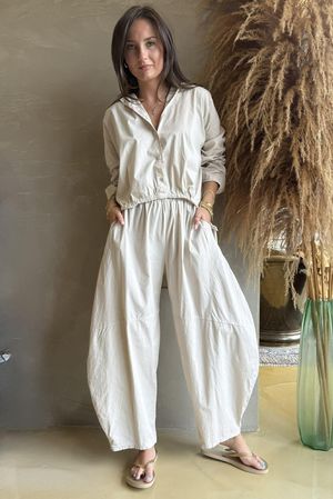 Pantaloni Linen Look In Puro Lino Bianco, Taglia Comoda UK 18-20 (IT 48-50)