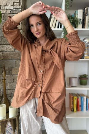 Paloma Hitch Neckerchief Blouse Copper -