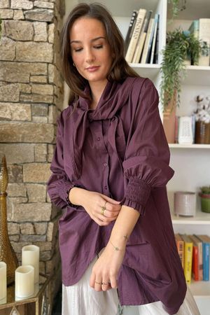 Paloma Hitch Neckerchief Blouse Damson -