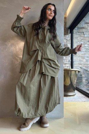 Paloma Neckerchief Blouse Khaki /20= pre order approx 5 days