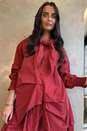 Paloma Neckerchief Blouse Merlot