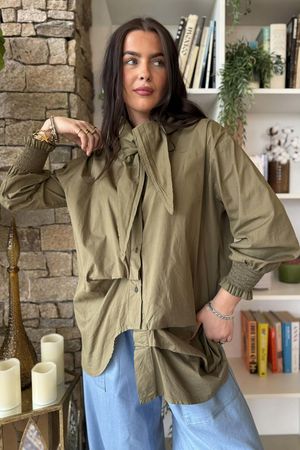 Paloma Hitch Neckerchief Blouse Olive -