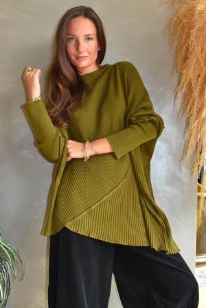 Paloma Oversized Grunge Knit Olive
