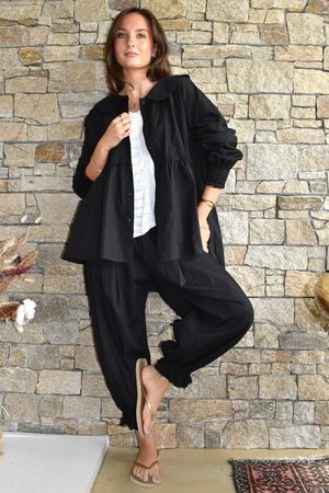 Paloma Peter Pan Smock Blouse Black