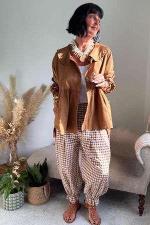 Paloma Peter Pan Smock Blouse Hazelnut