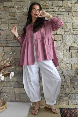 Paloma Peter Pan Smock Blouse Indian Pink