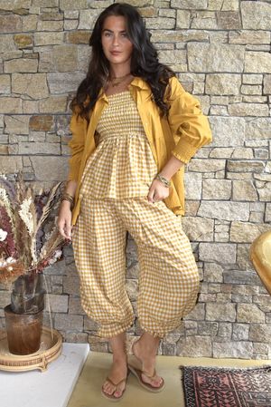 Paloma Peter Pan Smock Blouse Mustard