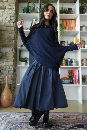 Paloma Pouf Layering Dress Navy