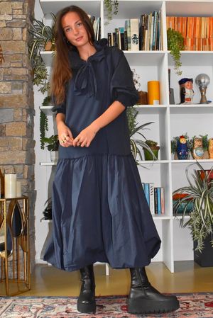 Paloma Tela Bubble Dress Navy