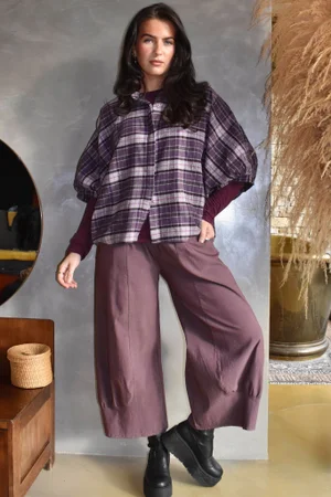 Patrick Plaid Brushed Cotton Blouse Fig