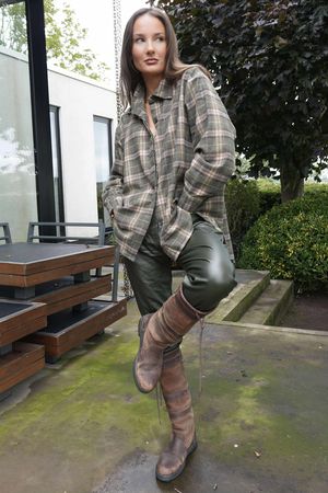 Patrick Plaid Brushed Cotton Shirt Khaki