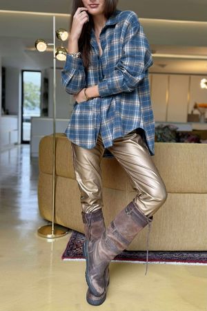 Patrick Plaid Brushed Cotton Shirt Teal