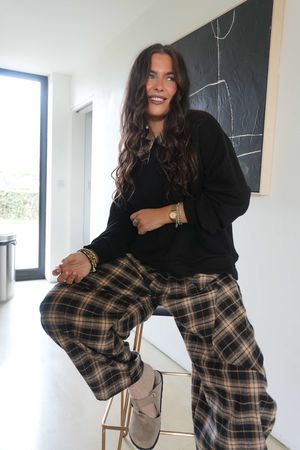 Patrick Plaid Lazy Layer Sweatshirt Black /19=