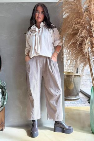 Pin Stripe Bennie Magic 7/8 Dart Barrel Pant Mocha