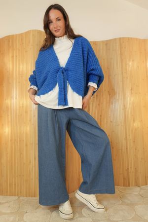 Polly Tie Front Cardigan Lapis /20=