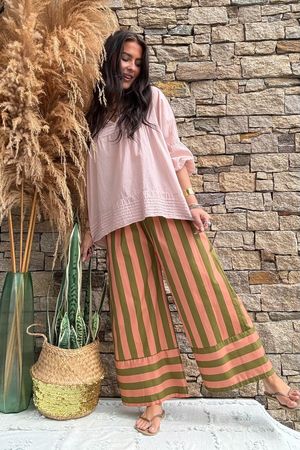 Prairie Pin Tuck Cotton Smock Antique Rose