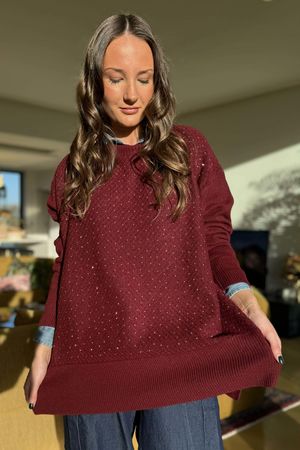 Renee Sparkle Knit Burgundy