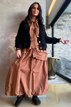 Rhona Shaggy Cardigan Black /15=