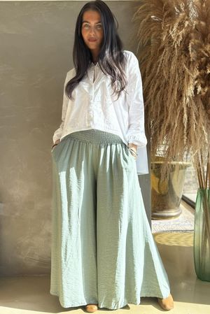 Riviera Palazzo Pant Khaki