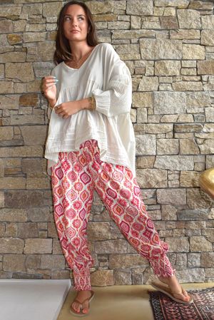  Sa Caleta Cotton Artist Smock Top Stone 